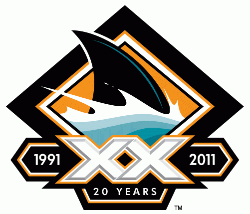 San Jose Sharks 2011 Anniversary Logo iron on transfers for T-shirts version 4